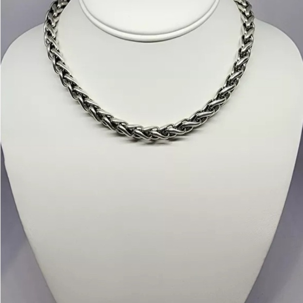 David Yurman Silver and Gold Twisted Necklace